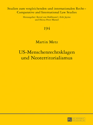 cover image of US-Menschenrechtsklagen und Neoterritorialismus